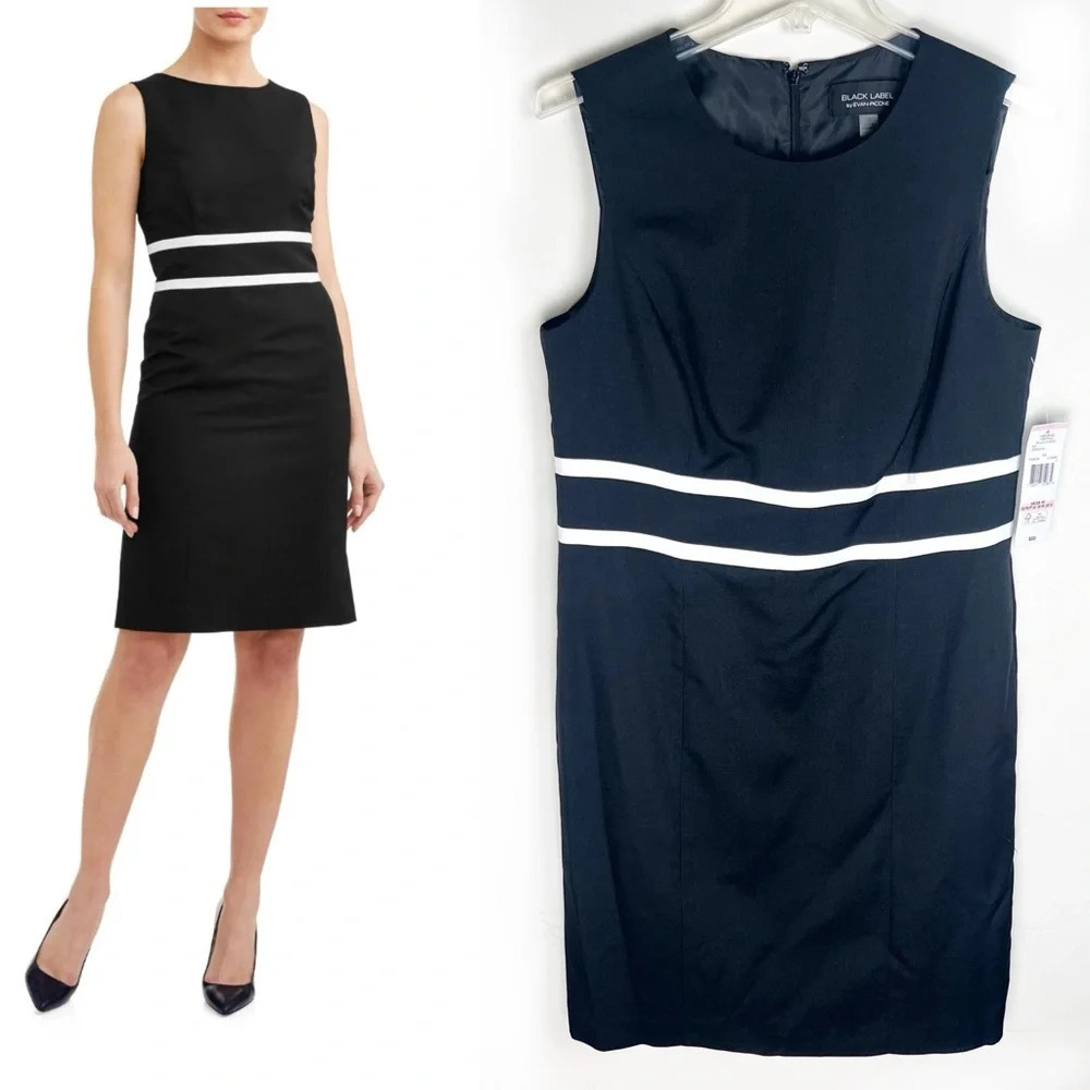 NWT Evan Picone Black Label Dress 10 Classic Office Business Neutral Staple